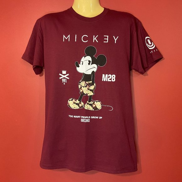 Neff Other - Disney Neff Men's Burgundy Mickey Mouse T-shirt - Size Medium - NWT